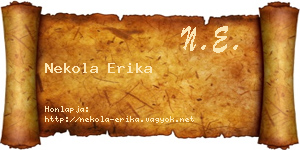 Nekola Erika névjegykártya